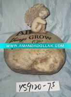 Wholesale Christmas angel on stone decoration