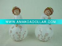 ceramic white glazed praying angel figurines