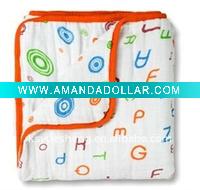 Wholesale organic cotton muslin baby blankets
