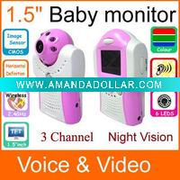 Wholesale 1.5 inch 2.4ghz baby video camera