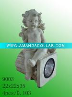 Wholesale Solar figurines,Garden decoration,Polyresin angel NE9003