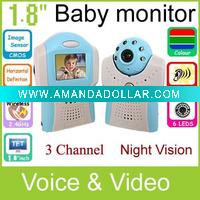 Wholesale 1.8 inch IR Night Vision 2.4ghz Baby Monitor