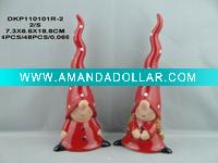 Wholesale lovely fashion popular ceramic white glaze red soil good luck children boy and girl angel figurines red elfin chrisrmas