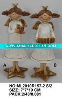 Wholesale 2asst angel in polyresin for christmas gift