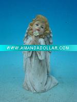 Wholesale 9"polyresin Italy angel with flower feeder