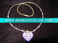 Wholesale fashion crystal heart necklace favor