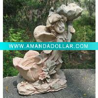 Wholesale Polyresin figurine birdfeeder or birdbath garden decoration
