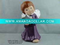 Wholesale Ceramic purple glaze water christmas angel monuments