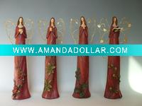 Wholesale Resin angel figurine decoration with iron wings