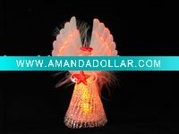 Glass Angels With Lighted Wing