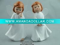 Wholesale Ceramic white glaze water christmas angel decoration