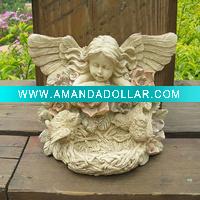 Wholesale Polyresin fairy bird feeder and decoration