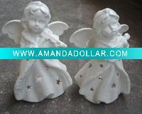 ceramics angel tea light holder