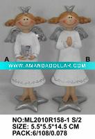 Wholesale 2asst christmas angel in polyresin for ornaments