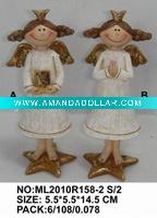 Wholesale 2asst xmas angel in polyresin for decoration