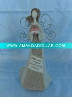 Wholesale new design polyresin angel with metal wing
