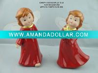 Wholesale Ceramic red glaze christmas angel handicraft