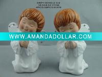 Wholesale Ceramic white glaze congratulation praying angel headstones
