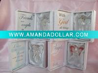 Wholesale GLASS ANGELS WITH TEXT IN GIFT BOX