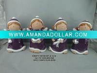Wholesale Ceramic purple glaze christmas wire angel sculpture