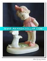 Wholesale Polyresin girl, cat figure, girl statue