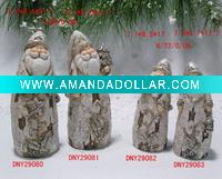Wholesale bark effect santa claus figurine