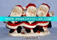 3 santa figurines