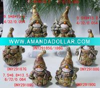 bark effect snowman figurine
