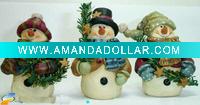 3" polyresin snowman holding branch for decoration-hotselling!