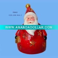 Wholesale Red ceramic santa claus statue for Christmas home decoration