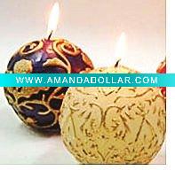 Christmas balls candles