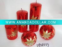 christmas metallic shining candle