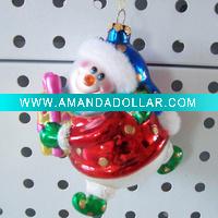 Wholesale Christmas Tree Decoration Glass Hanging Ornament Snowman