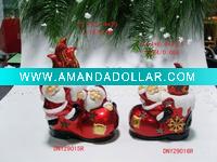 christmas santa claus and snowman figurine