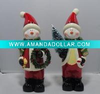 Wholesale Ceramic snowman decoration for Christmas