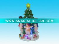 Beautiful polyresin christmas tree with snowman