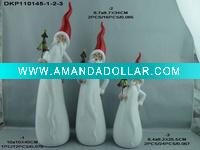 Wholesale Ceramic white glaze christmas Santa Claus statues