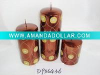 Wholesale christmas metallic shining candle