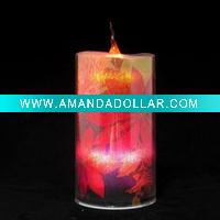 Wholesale Petal LED color changing fameless acrylic pillar candle