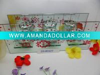 Wholesale Silk painting glass candle holder Christmas favors