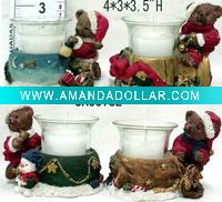Wholesale polyresin candle holder with christmas gift