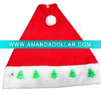 Wholesale Santa claus LED musical light up Christmas Hats with flashing lights