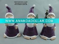 Wholesale Ceramic purple glaze Santa Claus stuffed toy