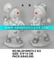 Wholesale 2asst gifts (snowman shape in polyresin for christmas)