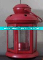Wholesale red metal christmas lantern,candle holder for decortation