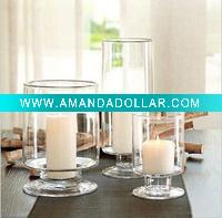 Wholesale big cup glass candle holder set
