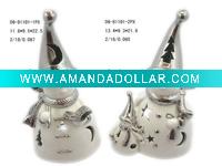 Electroplating christmas snowman tealight holder