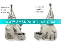 Wholesale Electroplating snowman christmas tealight candle holder