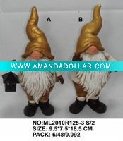 Wholesale christmas ornament (2asst polyresin santa claus for gift and decoration)