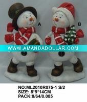 Wholesale 2asst resin christmas products in snowman shape